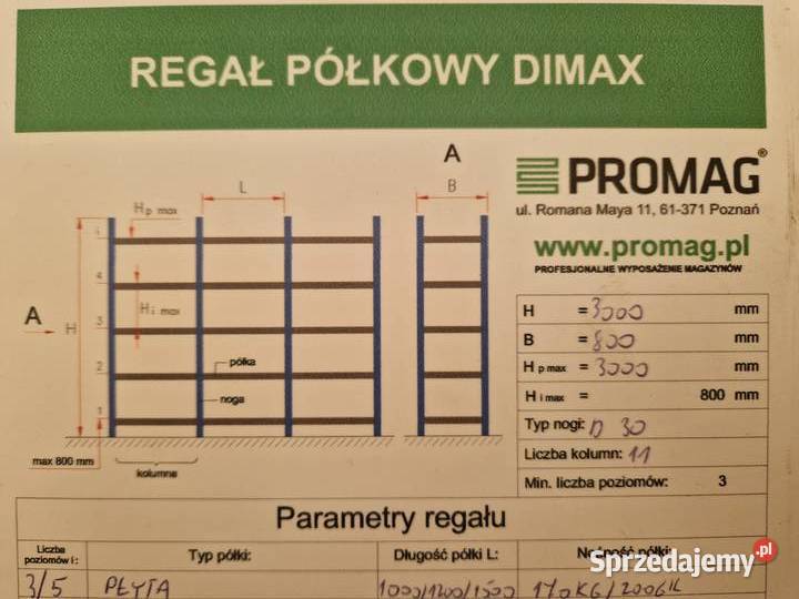Regał półkowy magazynowy garażowy warsztatowy