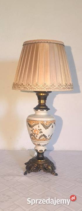 wysoka porcelanowa lampa stołowa ręcznie Warszawa