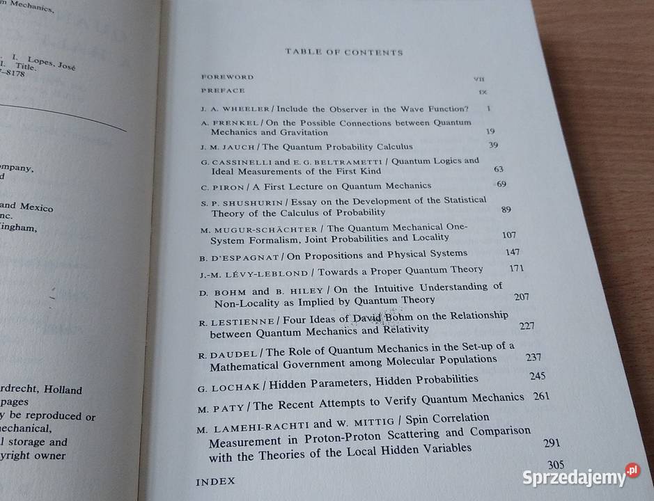 Quantum mechanics a half century later Lopes ISBN 9027707847 Gdańsk