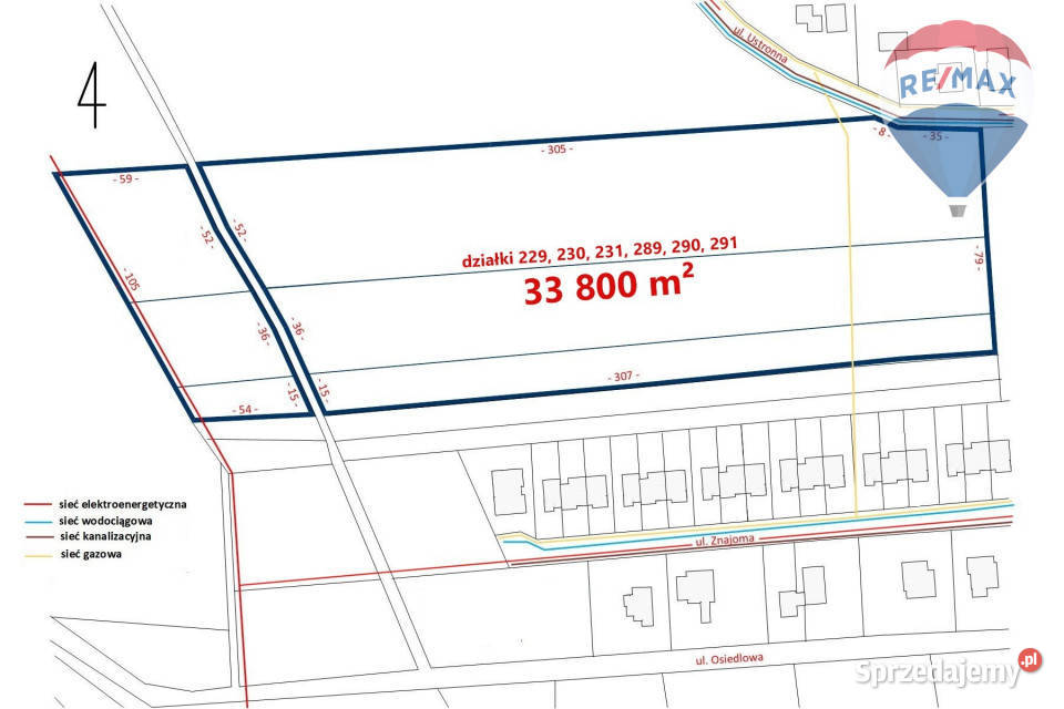 Grunty inwestycyjne 338 ha Kozery Grodzisk Maz utwardzona mazowieckie