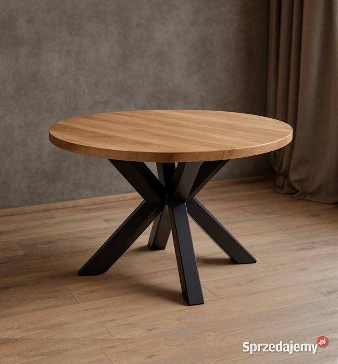 Stół PAJĄK Dębowy Okrągły LOFT Lite Drewno Różne Stoły