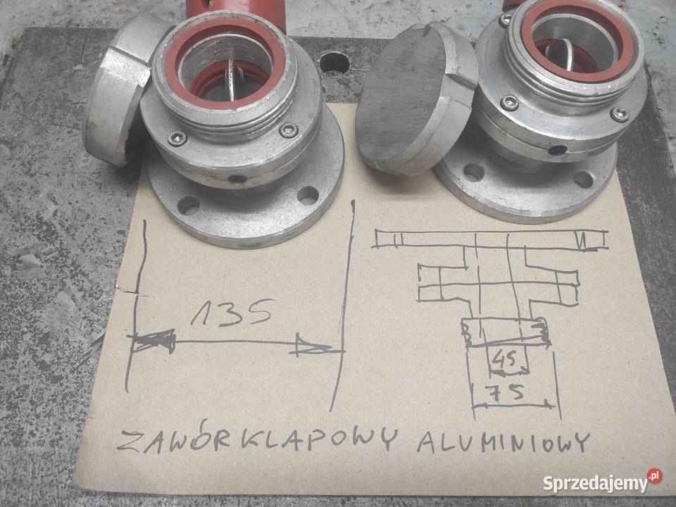 Zawór klapowy aluminiowy dodatkowa uszczelka Pozostałe Konin