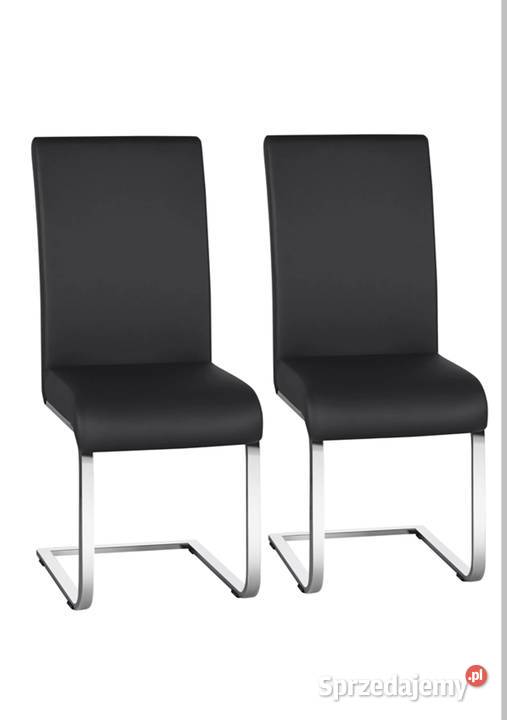 Zestaw 2 krzeseł do jadalni, 2 krzesła wspornikowe czarne