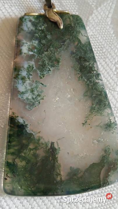 MEDALION Z NATURALNEGO CHRYZOPRAZU W SREBRZE Piła