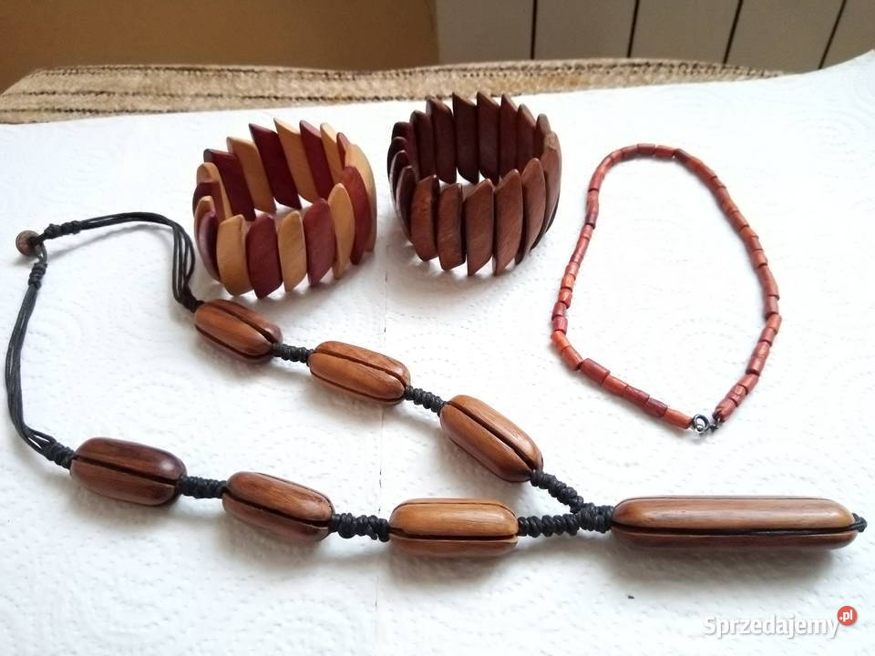bransoletki naszyjniki drewniane Dla kobiet Zielona Łąka