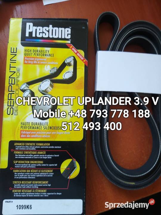 PASEK WIELOROWKOWY CHEVROLET UPLANDER 39 V 6 Kawnice
