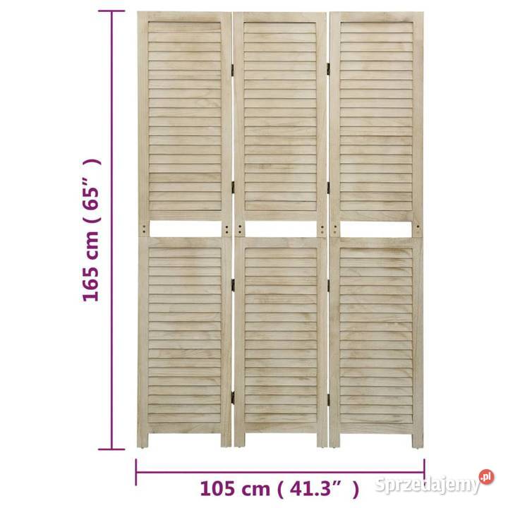 vidaXL Parawan 3panelowy 105x165 lite drewno mazowieckie Warszawa