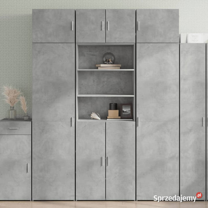 Wysoka szafka szarość betonu 70x425x185 Warszawa