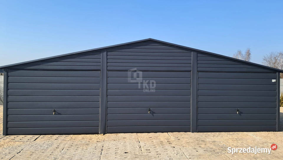 Garaż blaszany 9x6m 3x Brama uchylna okno samodzielny Częstochowa