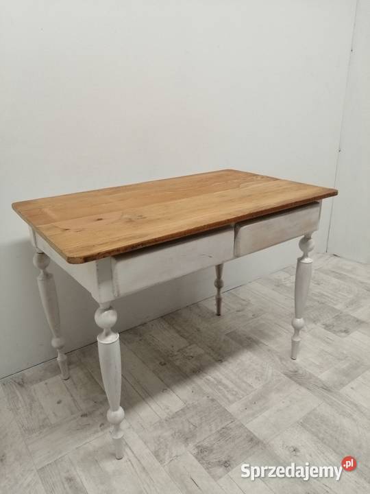 stół wiejski drewniany wintage sosnowy blat