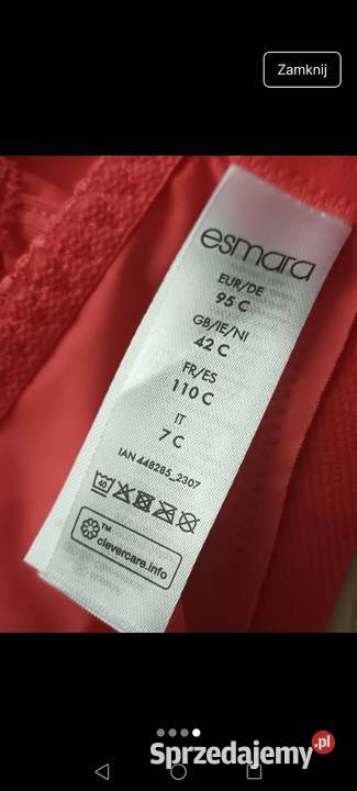 Biustonosz damski różowy koronka 95C Bielizna damska podkarpackie Krosno