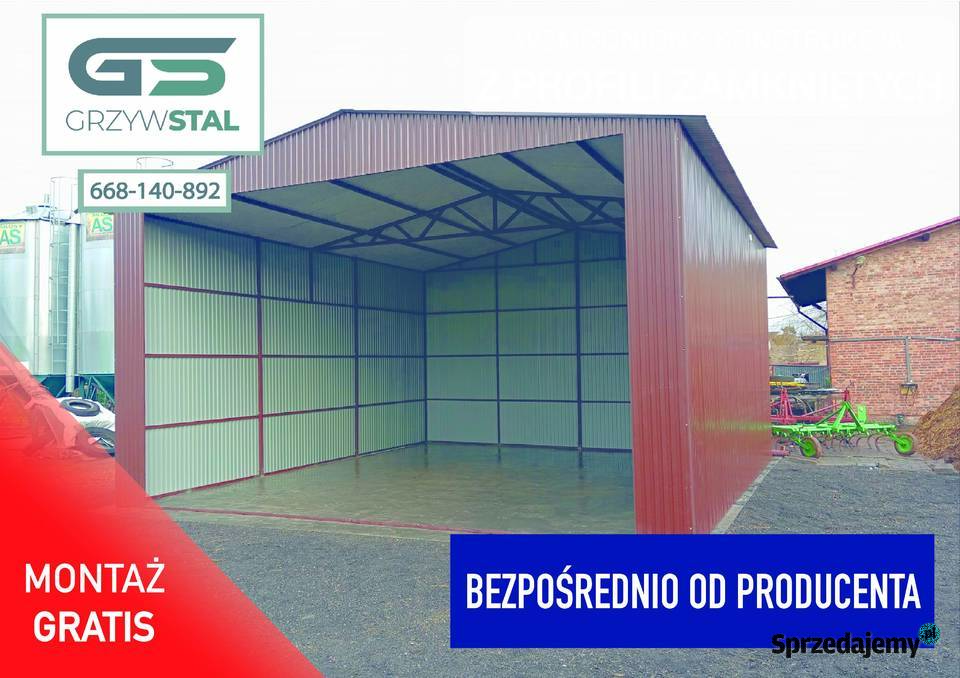 Wysoka Wiata Otwarta Hala Garaż Blaszany Garaże 42m2 Przeworsk