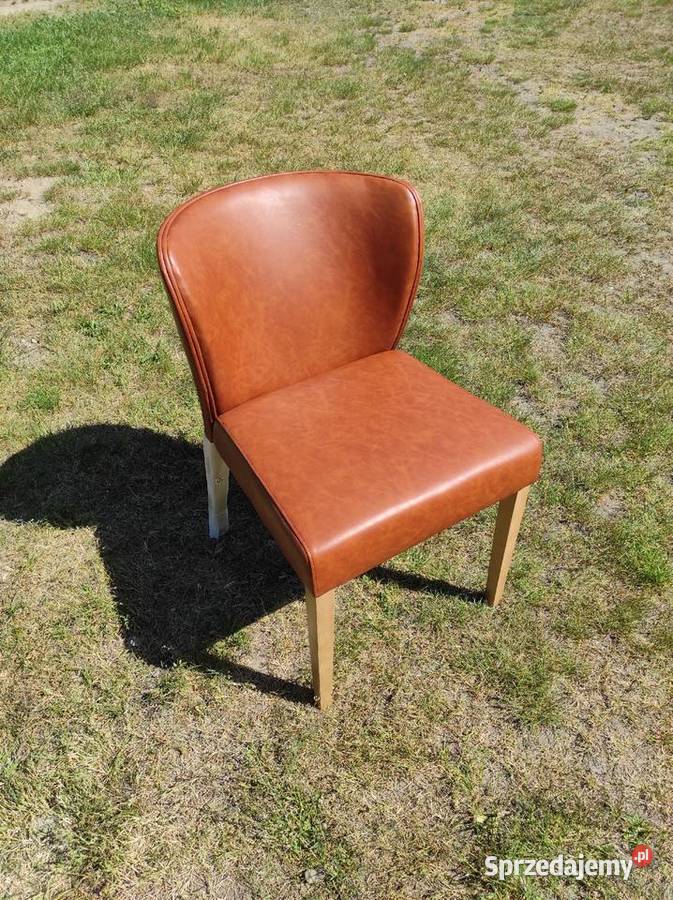Krzesła drewno skóra 2szt.