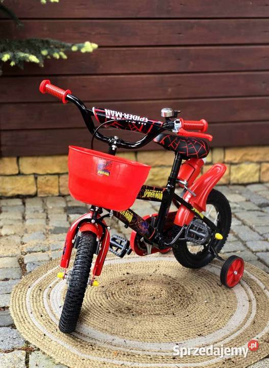 Rowerek 12 Spiderman czarny niebieski Szczecin