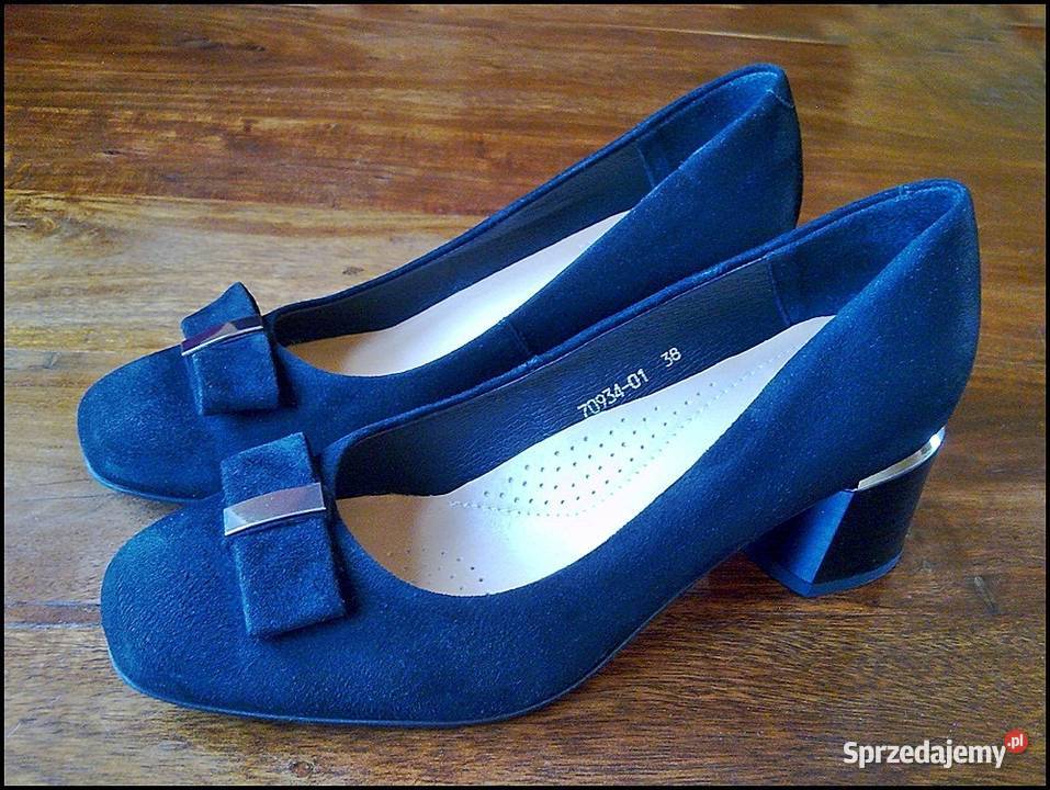 Buty damskie na obcasie LASOCKI czarne zamsz 38 skóra Warszawa sprzedam