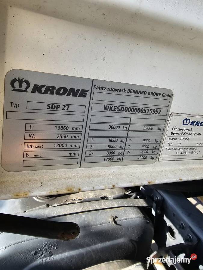 NACZEPA KRONE FIRANKA ROZSUWANY DACH Przyczepy i naczepy Tarnobrzeg