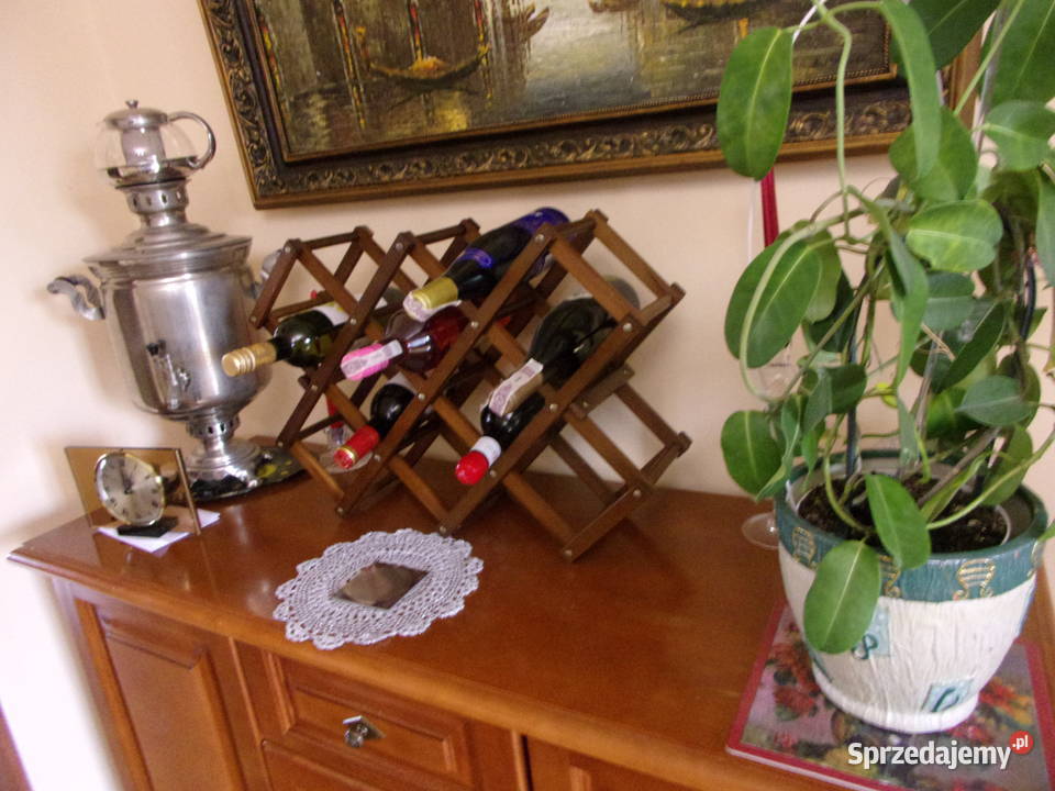 Drewniany ładny stojak na wino 10 butelek odcienie brązowego Warszawa