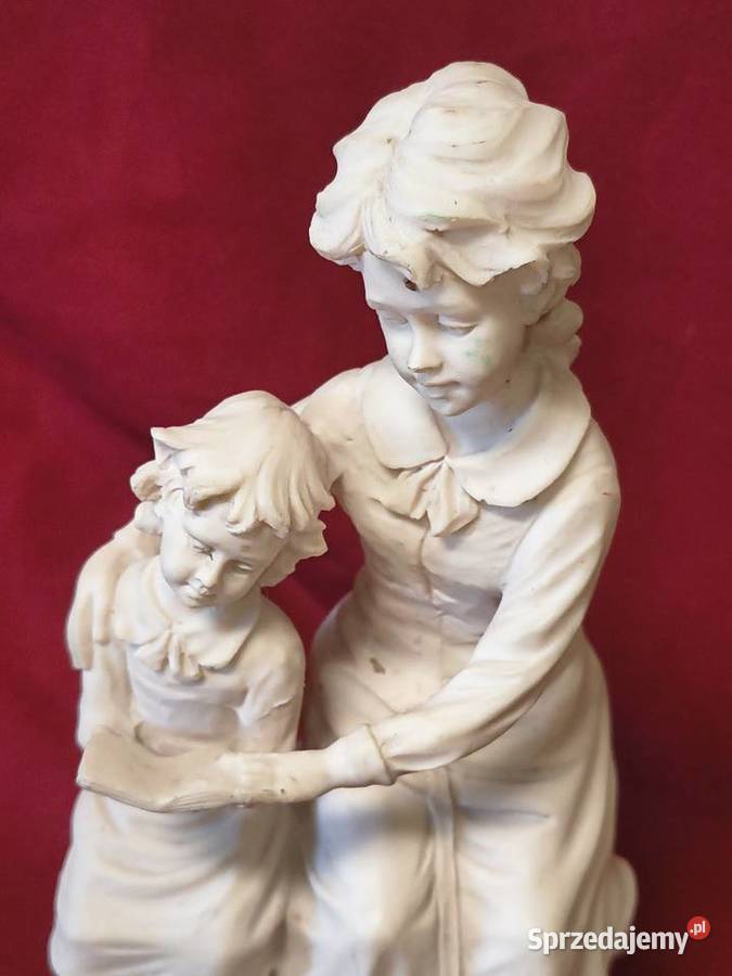 Zabytkowa figura alabastrowa scena czytania