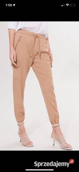Spodnie jogger cargo beige materiałowe joggersy Ząbki