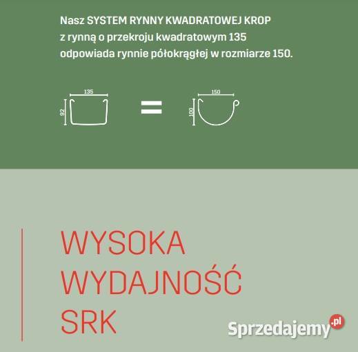 Krop rynna kwadratowa 135 PVC dł 195m CZARNA Hajnówka