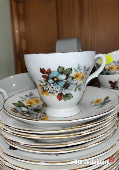 Filiżanka z talerzykiem Made in England Kostna