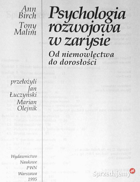 Psychologia rozwojowa w zarysie Ann Birch Tony miękka Chełm