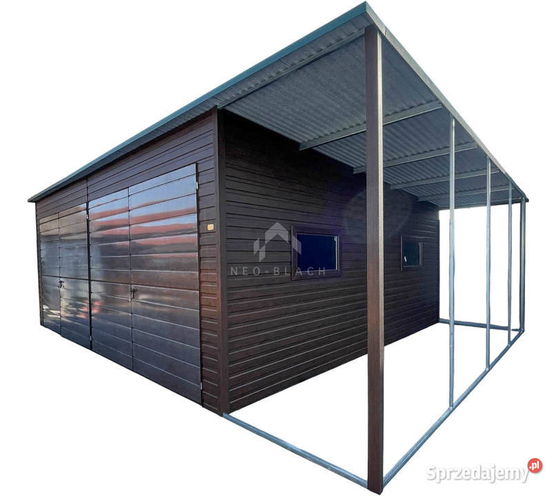 Garaż blaszany 7x6m wiata 16m 2x Brama sprzedam