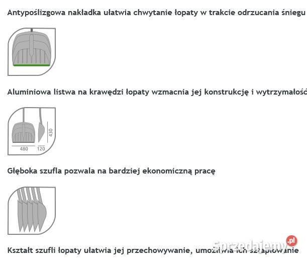 Łopata do śniegu Lublin aluminiowy trzon POLSKI Łopaty i szpadle