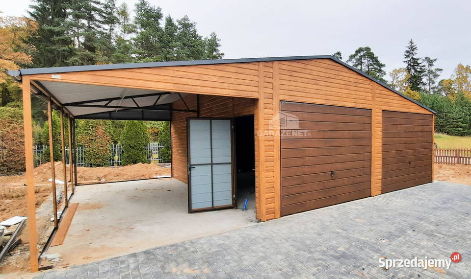 GARAŻ BLASZANY 65m x 6m 3m WIATA DWUSPAD DRZWI Łapanów