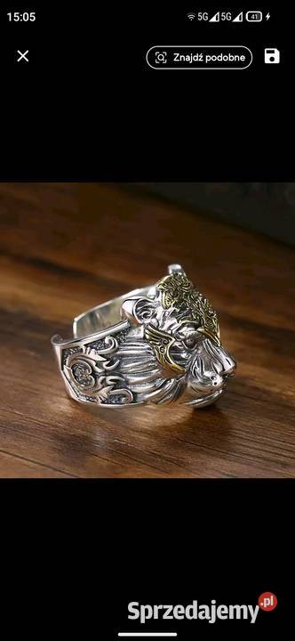 Sygnet lew srebro 925 srebro Pruba luksusowy mazowieckie Warszawa