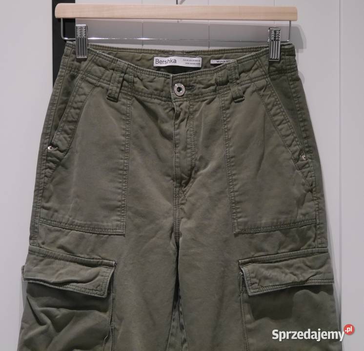 Bershka Cargo świetne spodnie bojówki 36 S Bez wzoru dolnośląskie Wrocław