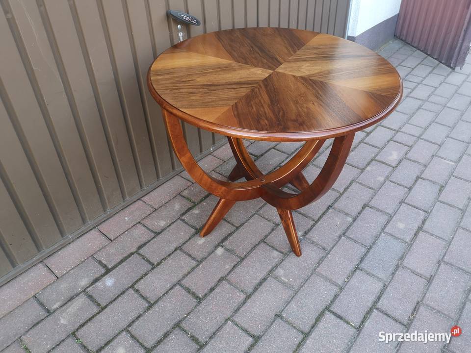 Stolik Typ 682 A ARTDECO PRL Unikat Orzech Antyk Meble Swarzędz