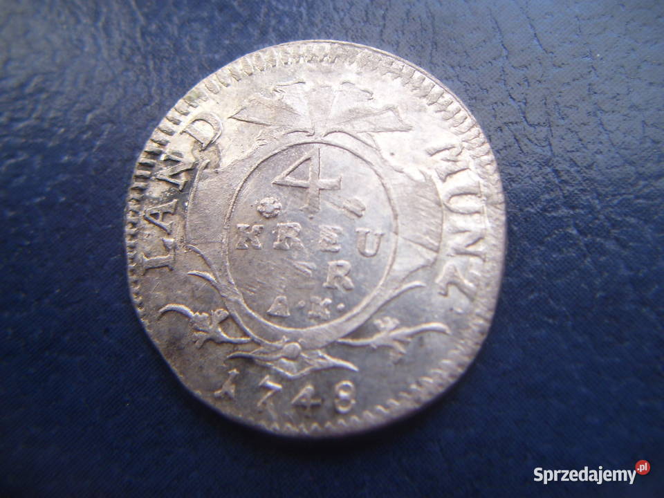 Stare monety 4 krajcary 1748 Hesja Niemcy srebro Lesko