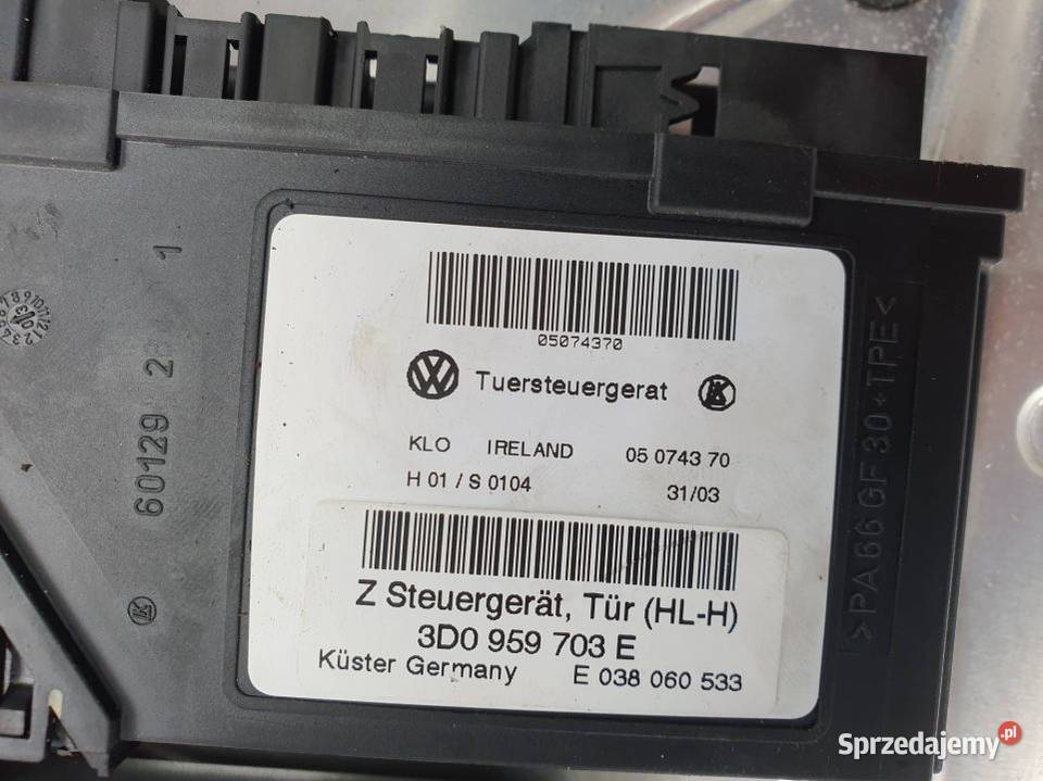 PODNOŚNIK SZYBY LT VOLKSWAGEN PHAETON 3D0959703E Lipno