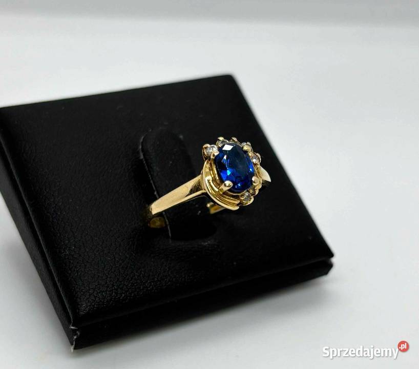 Złoty Pierścionek Niebieski Kamień pr 585 243g Elbląg