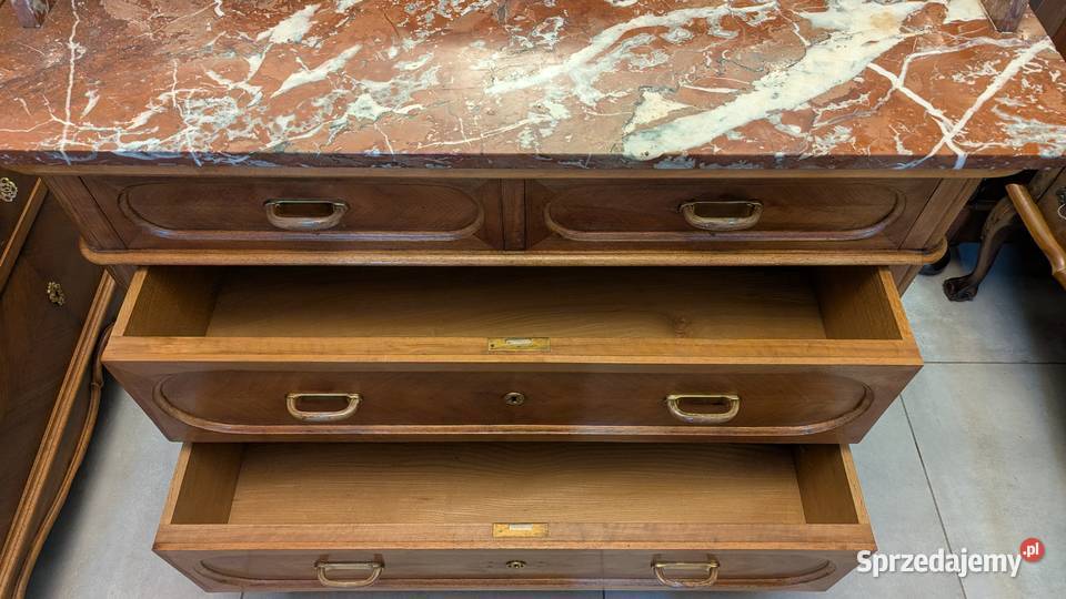 Komoda dębowa z marmuremsklep Dąbrowa Górnicza
