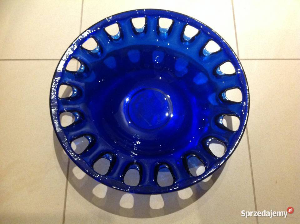 Stara Szklana Patera Kobaltowa Misa Grube Szkło sprzedam