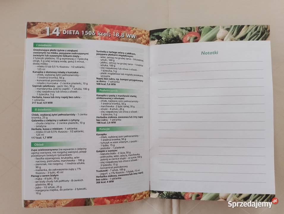 Książeczka dwustronna DIETY 1200kcal1500 kcal wielkopolskie