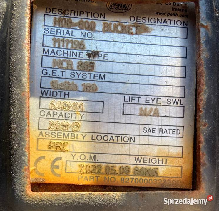 Łyżka 60 JCB 3cx JCB 4cx JCB 8080 JCB 65r małopolskie Suchoraba