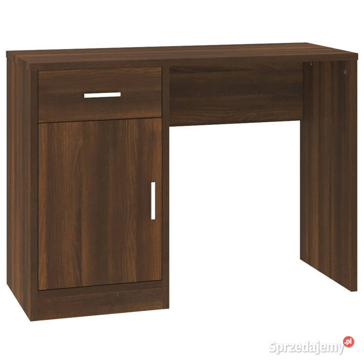 Biurko z szufladą i szafką brązowy dąb 100x40x73 mazowieckie Warszawa