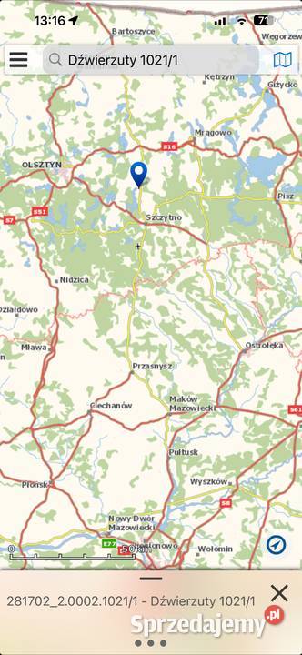 Działka budowlana na mazurach 1457m2 Dźwierzuty