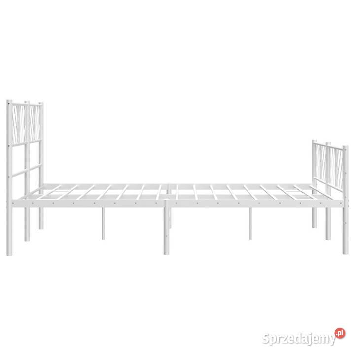 Łóżko Metalowe Białe Rama Łóżka Ze Stelażem