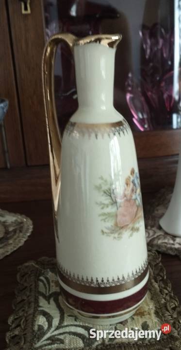 Karafka porcelanowa pozłacana z zestawu Krotoszyn sprzedam