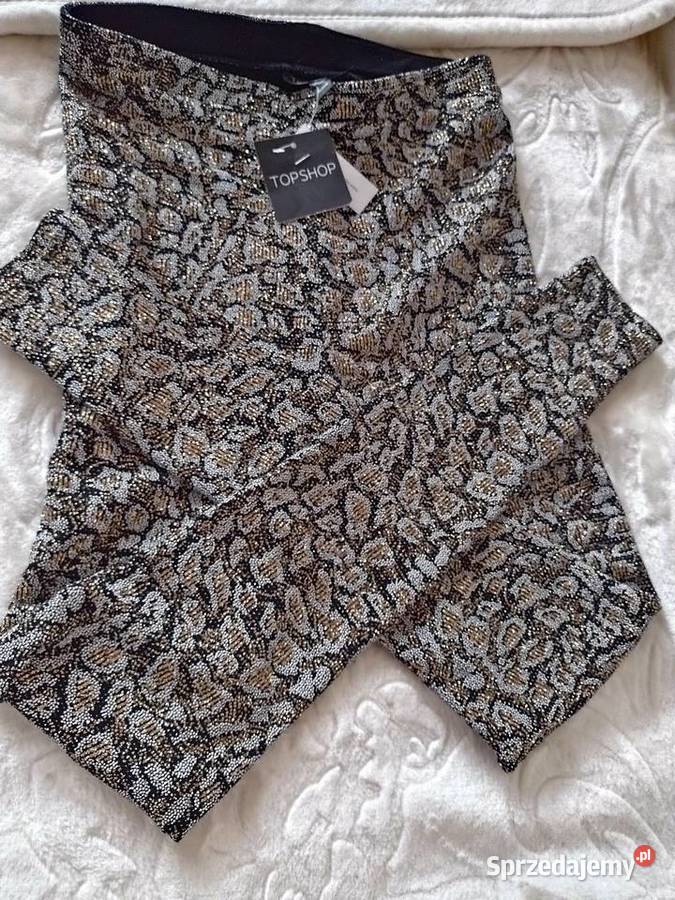 38M Złote legginsy brokatowe z Londynururki NOWE Kraków sprzedam
