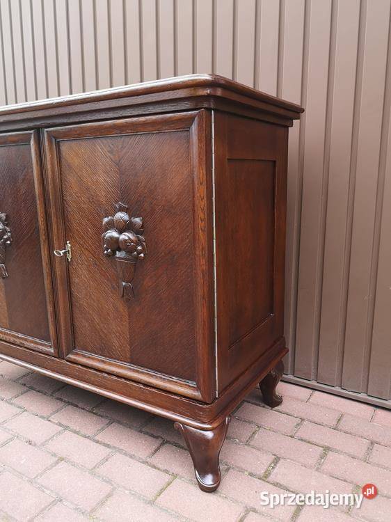 Komoda Pomocnik Dębowa Secesja Okazała Stara wielkopolskie Swarzędz