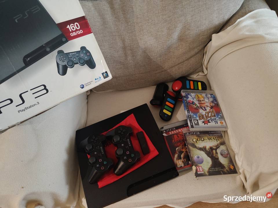 Konsola 3 Slim 2 x pad gry Buzz pudełko Sony Playstation 3 Warszawa sprzedam