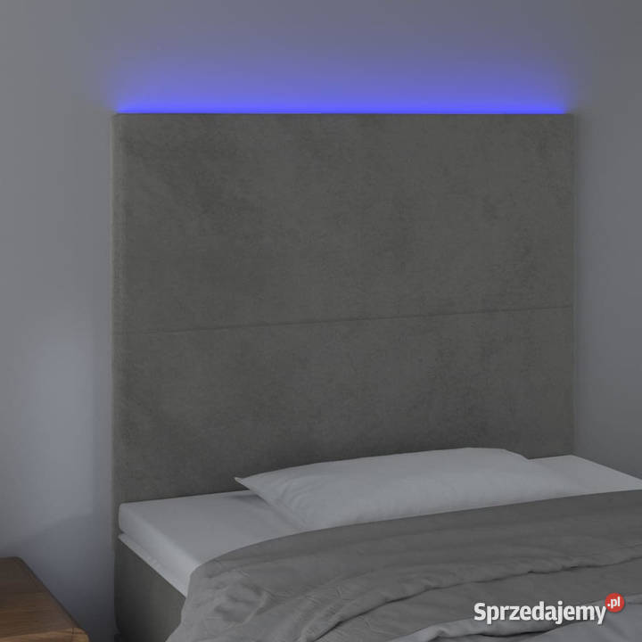 Zagłówek do łóżka z LED jasnoszary 100x5x118128 mazowieckie Warszawa