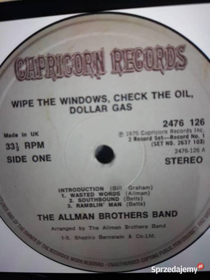 Archiwum blues rocka ALLMAN BROTHERS BAND 19762 płyta winylowa Rzeszów