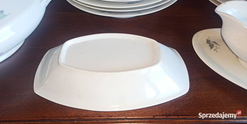 Serwis obiadowy z różą Na 6 osób Biała porcelana Gdańsk