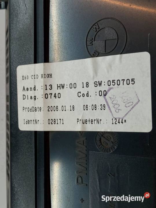 WYŚWIETLACZ 6970343 Bmw Seria 5 V 20032010 E6061